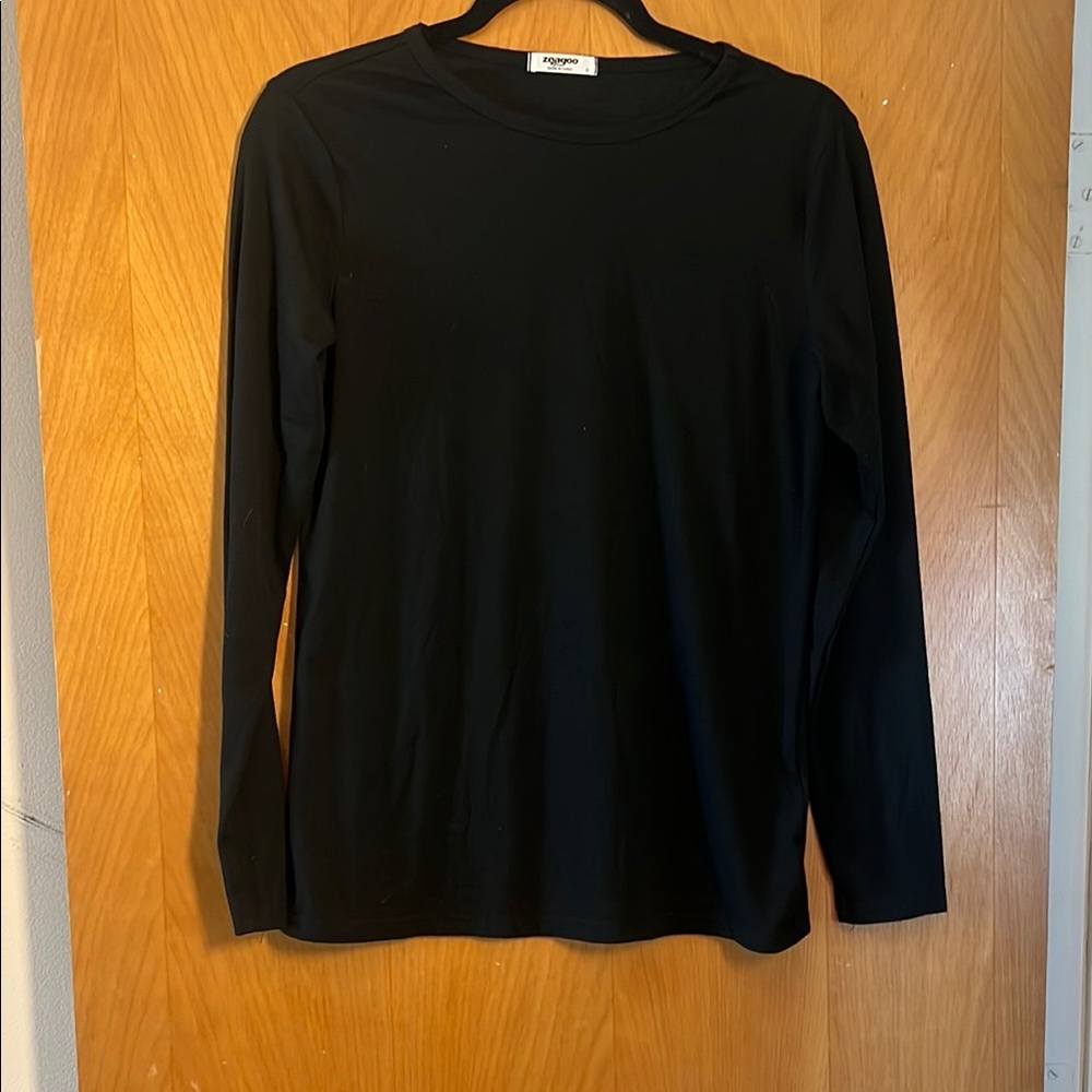 Classic Black Long Sleeve Crew Tee